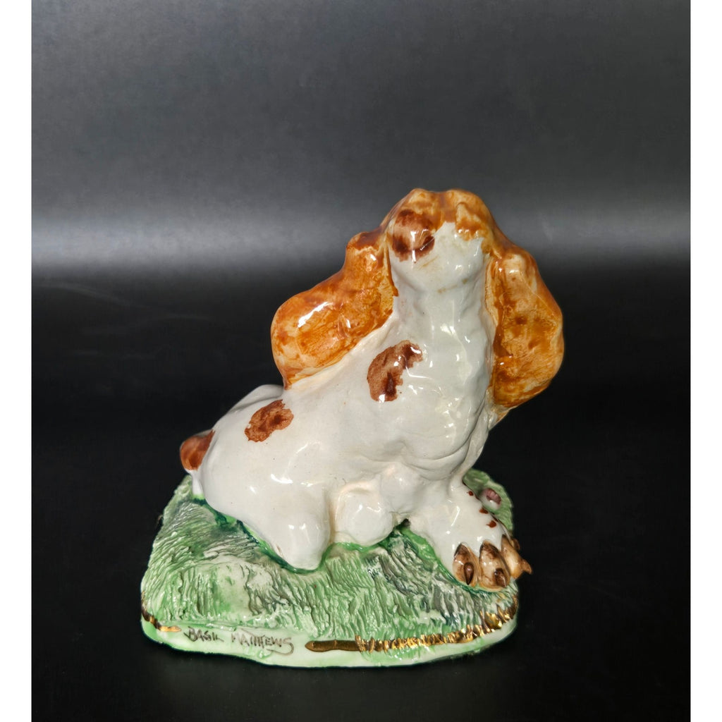 1970s Basil Matthews Basset Hound Hand Crafted Figurine, England, Excellent Condition