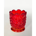 Precious LE Smith Daisy Button Votive Holder Amberina, Red Yellow, cadmium glow MINT