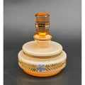 Vintage Czech Glass Peach Perfume Bottle With Hand-Painted Floral Designs