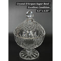 Crystal DArques Sugar Bowl, Candy Dish With Lid Diamond Design