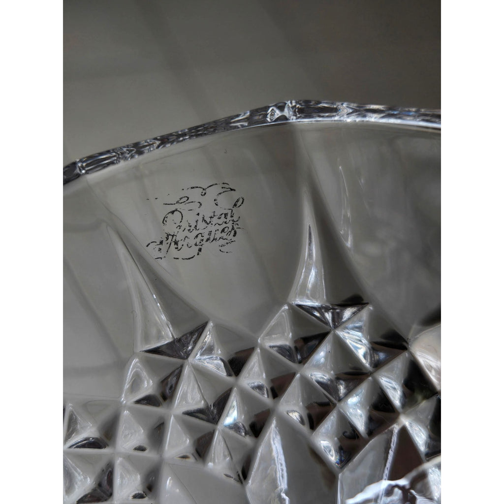 Crystal DArques Sugar Bowl, Candy Dish With Lid Diamond Design