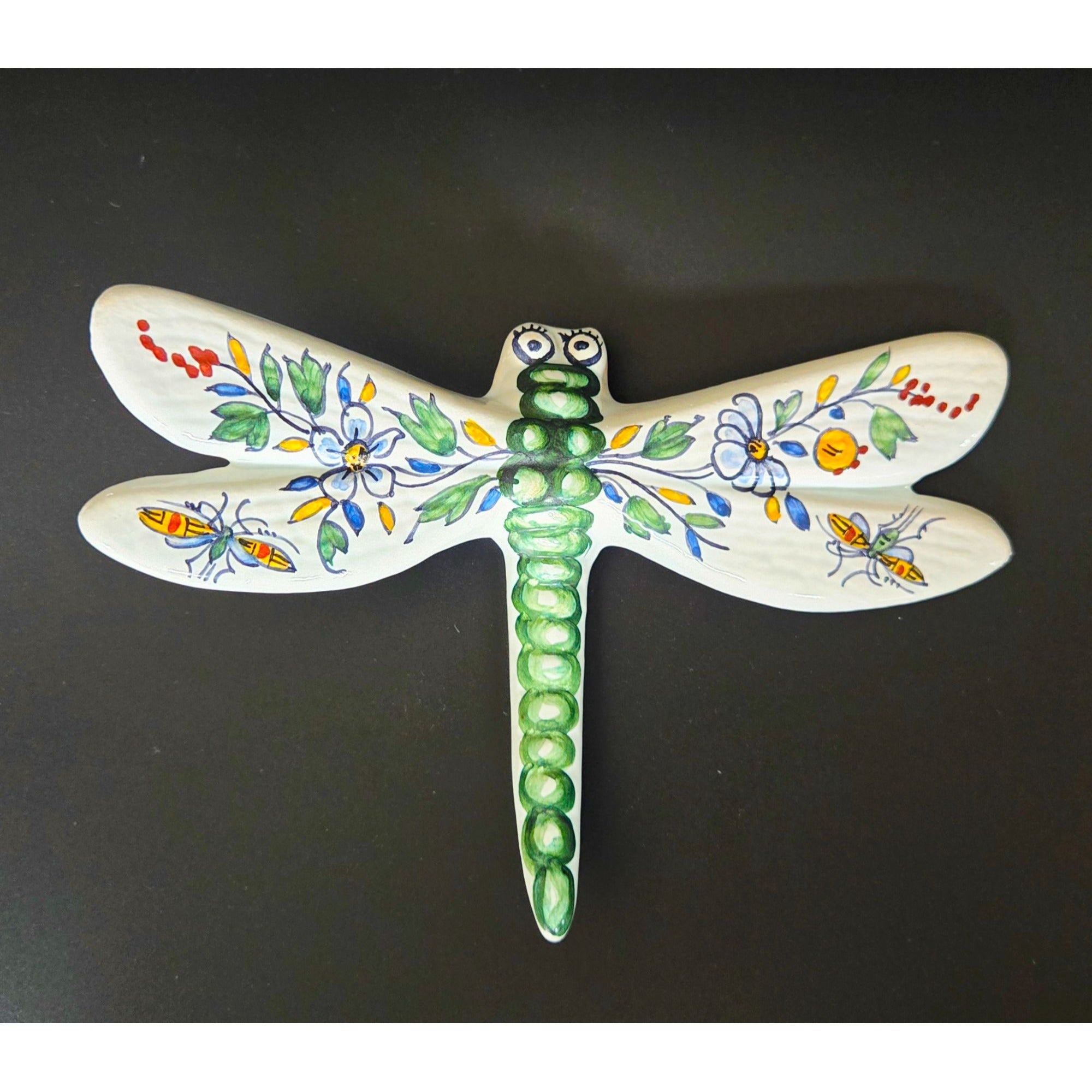 Portugal pottery Dragonfly Wall Art Floral & Insect Motif Home Decor