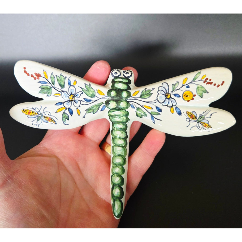 Portugal pottery Dragonfly Wall Art Floral & Insect Motif Home Decor