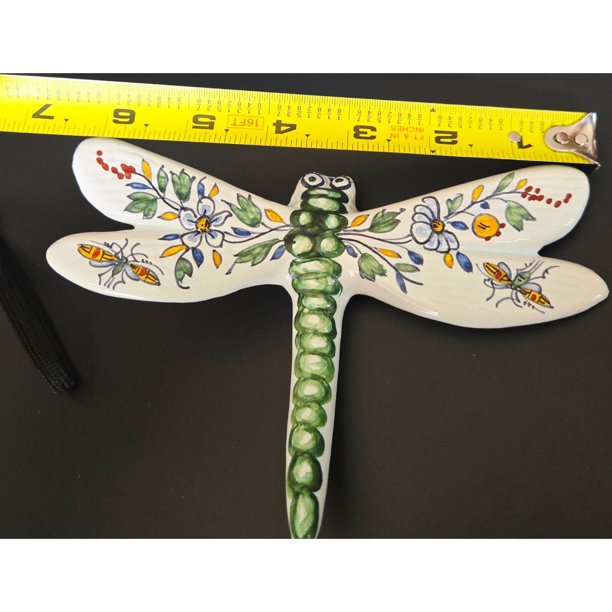 Portugal pottery Dragonfly Wall Art Floral & Insect Motif Home Decor