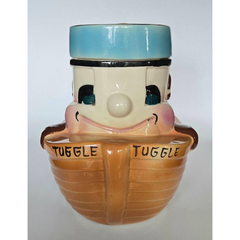 1940s Sierra Tuggle Tugboat Ceramic Cookie Jar  Hand-Painted Nautical Decor Collectible