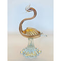 1950s Murano Arte Vetreria Muranese Bird, Swan Cased Clear/Gold Aventurine, Beautiful