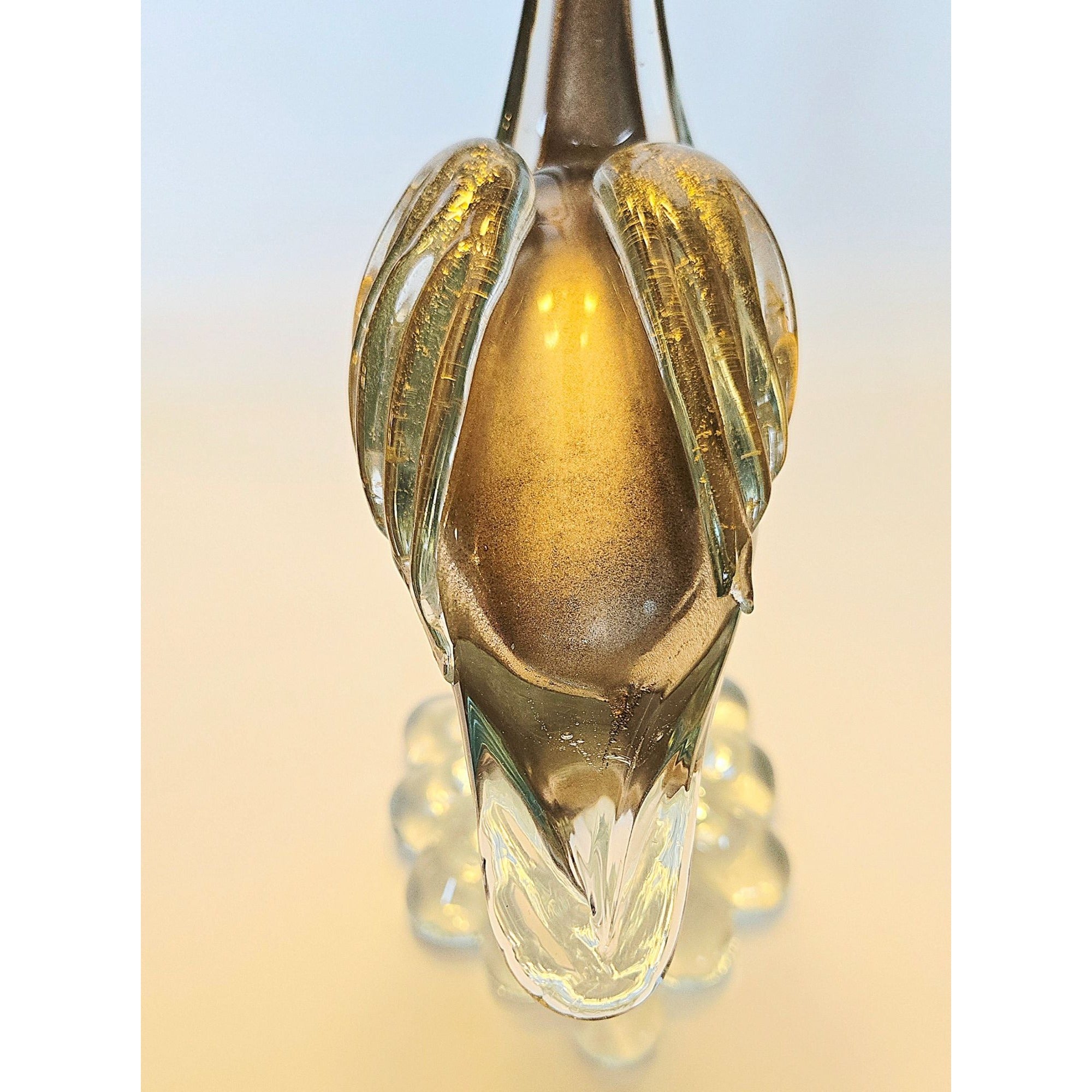 1950s Murano Arte Vetreria Muranese Bird, Swan Cased Clear/Gold Aventurine, Beautiful