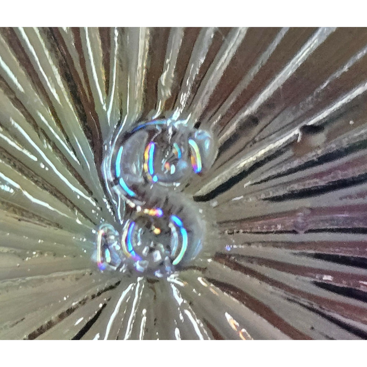 LE Smith Carnival Glass Heart Box, Excellent Condition, Iridescent Diamond Point Design, 5 "