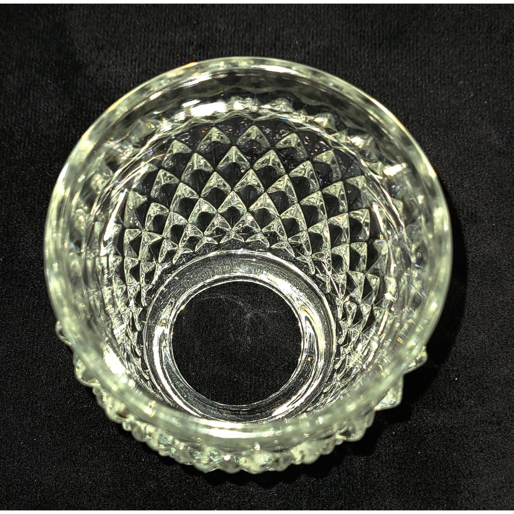 Vintage Indiana Glass Diamond Point Fairy Lamp, Angel Light, Votive Candle Lamp, Collectible