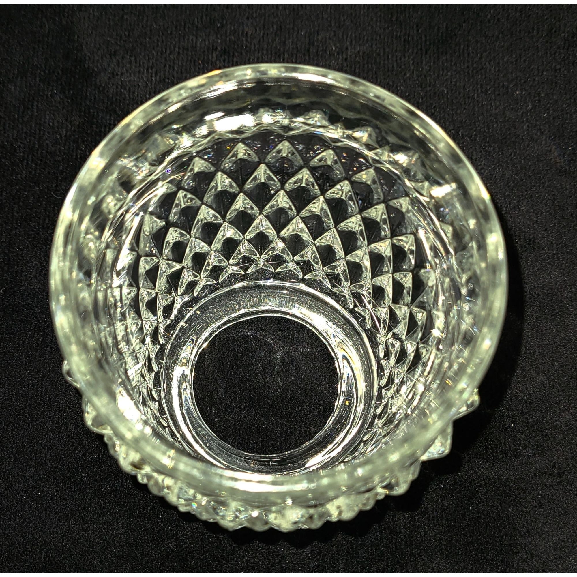 Vintage Indiana Glass Diamond Point Fairy Lamp, Angel Light, Votive Candle Lamp, Collectible