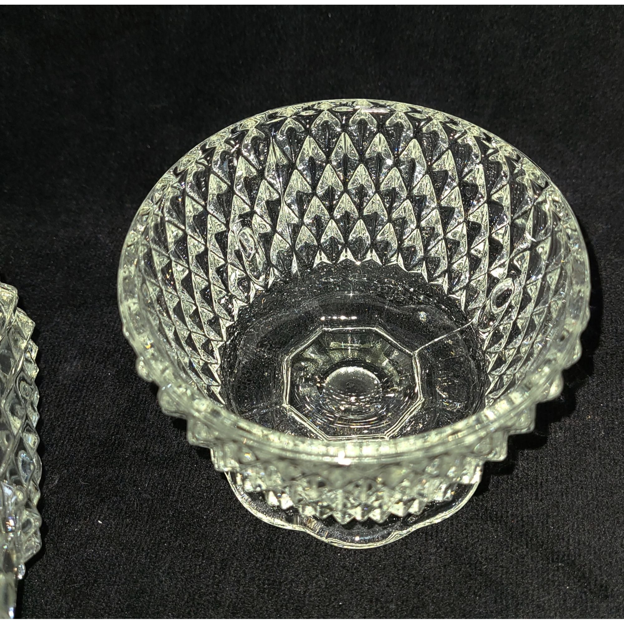 Vintage Indiana Glass Diamond Point Fairy Lamp, Angel Light, Votive Candle Lamp, Collectible
