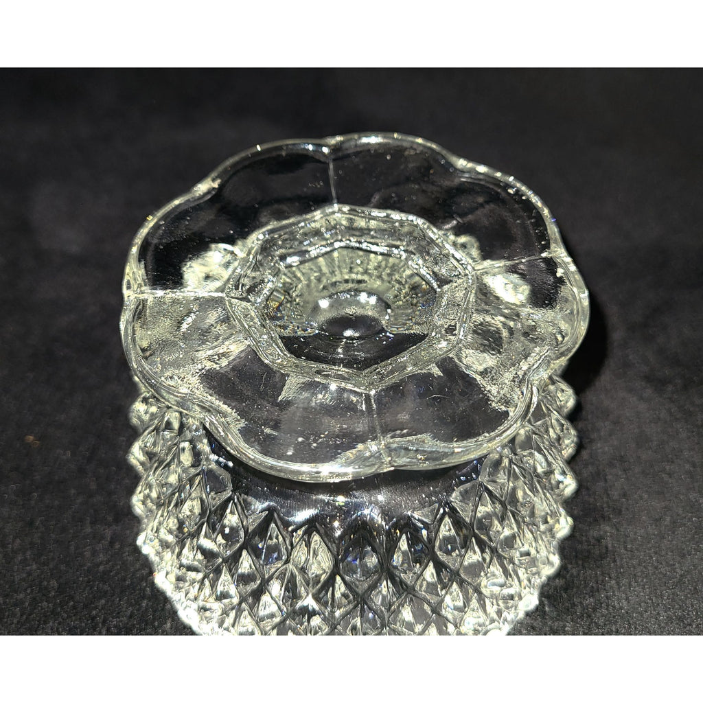 Vintage Indiana Glass Diamond Point Fairy Lamp, Angel Light, Votive Candle Lamp, Collectible