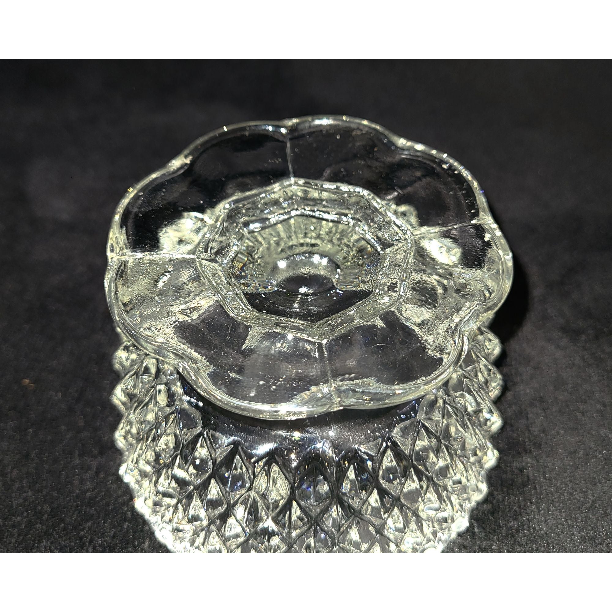 Vintage Indiana Glass Diamond Point Fairy Lamp, Angel Light, Votive Candle Lamp, Collectible