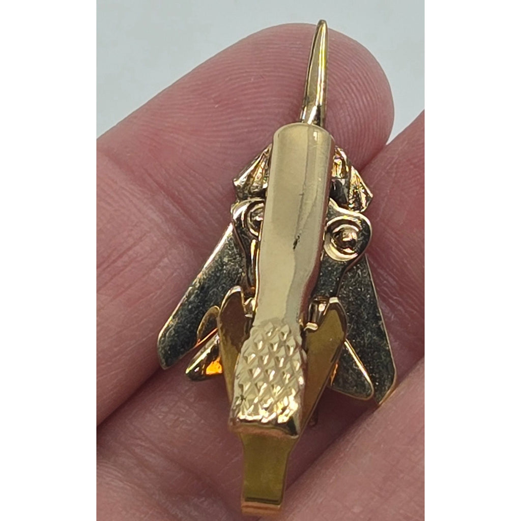 Vintage brass F14 Tomcat Fighter Jet Tie Clip