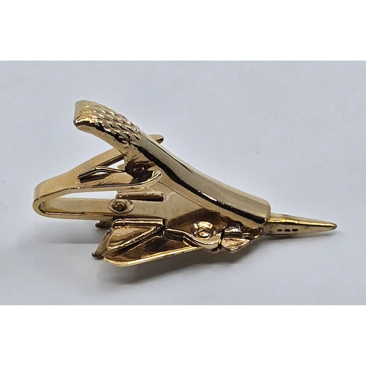 Vintage brass F14 Tomcat Fighter Jet Tie Clip
