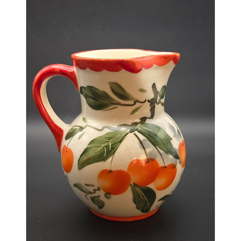 Erphila Handpainted Peasant Ware Cherry Creamer Czech