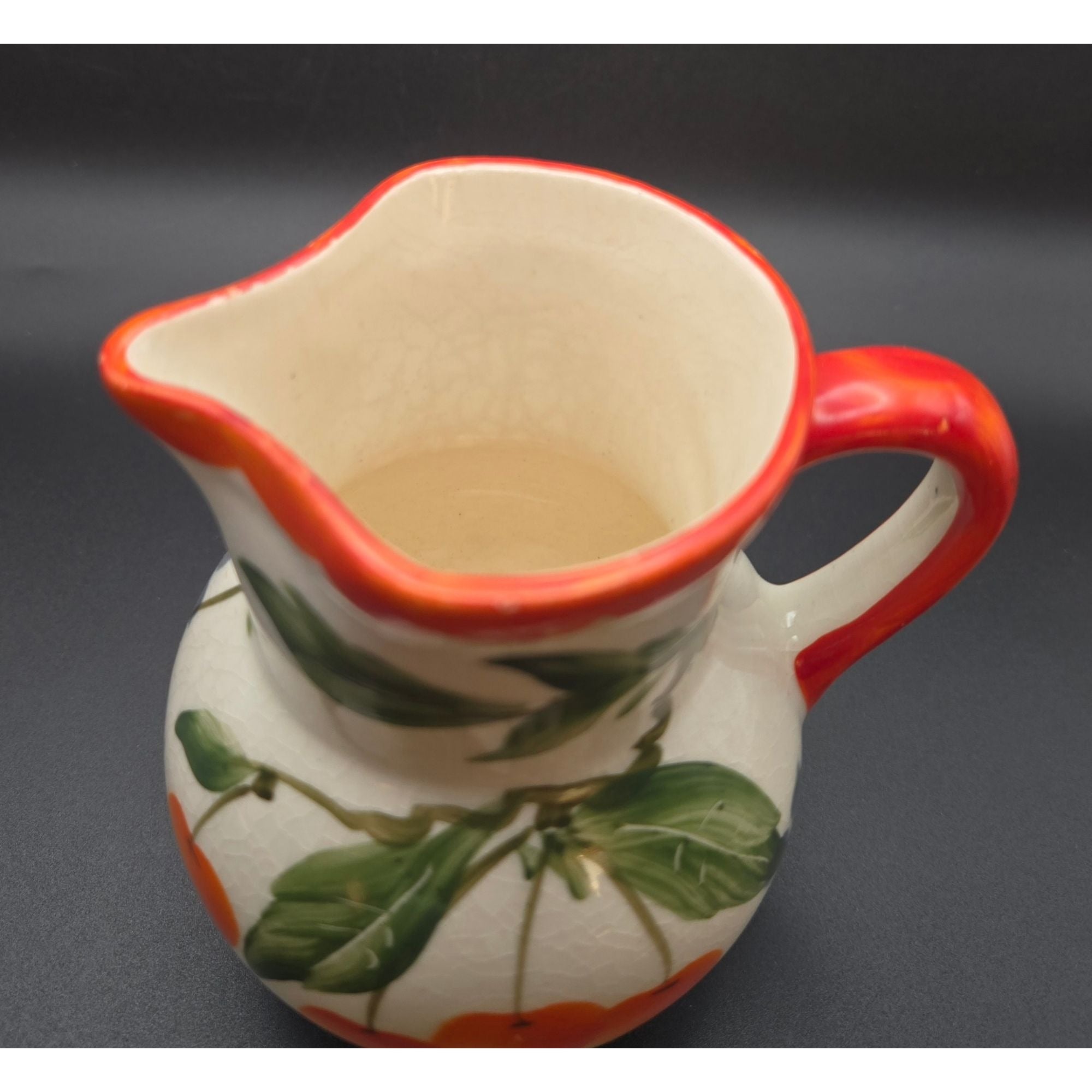 Erphila Handpainted Peasant Ware Cherry Creamer Czech