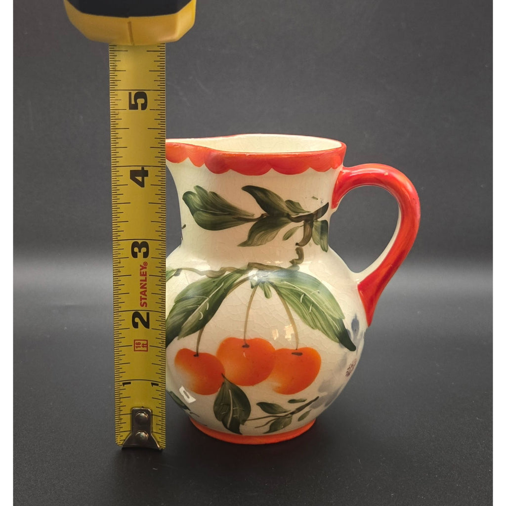 Erphila Handpainted Peasant Ware Cherry Creamer Czech
