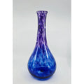 ERIC KVARNES large hand blown speckled art glass vase blue and purple