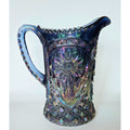 Imperial Glass EAPG 474 La Rochelle Cosmo Hobstar & Flower Pitcher, Smoky Amethyst