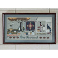 Framed Cross Stitch w/matte Fall Harvest Wall Art