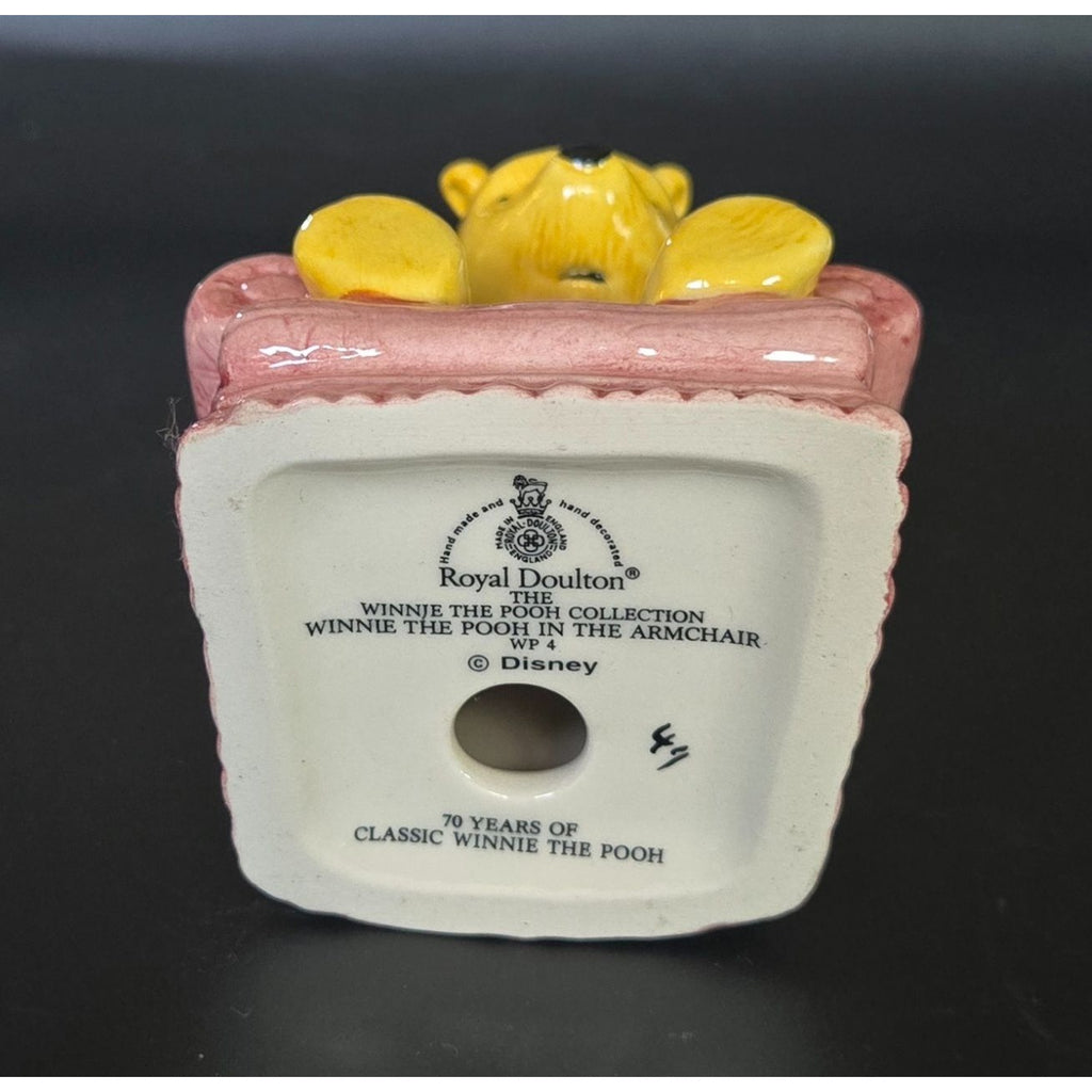 Royal Doulton Winnie The Pooh In Armchair Figurine Disney 70th Anniversary Collectible 3 Inches