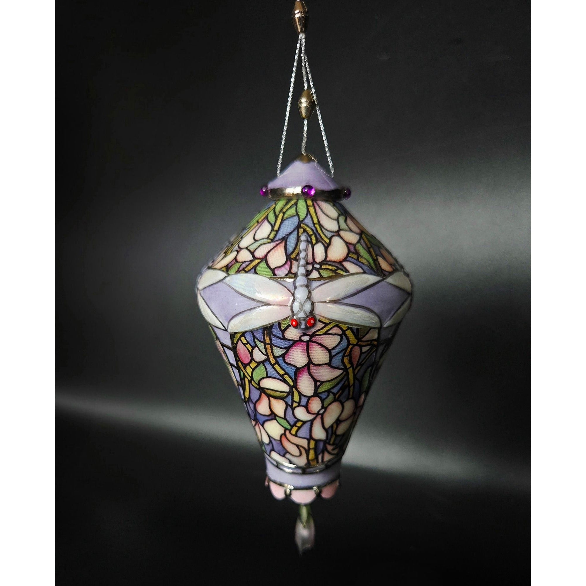 Bradford Exchange Louis Tiffany Porcelain, Dragonfly Stained Glass Inspired Ornament