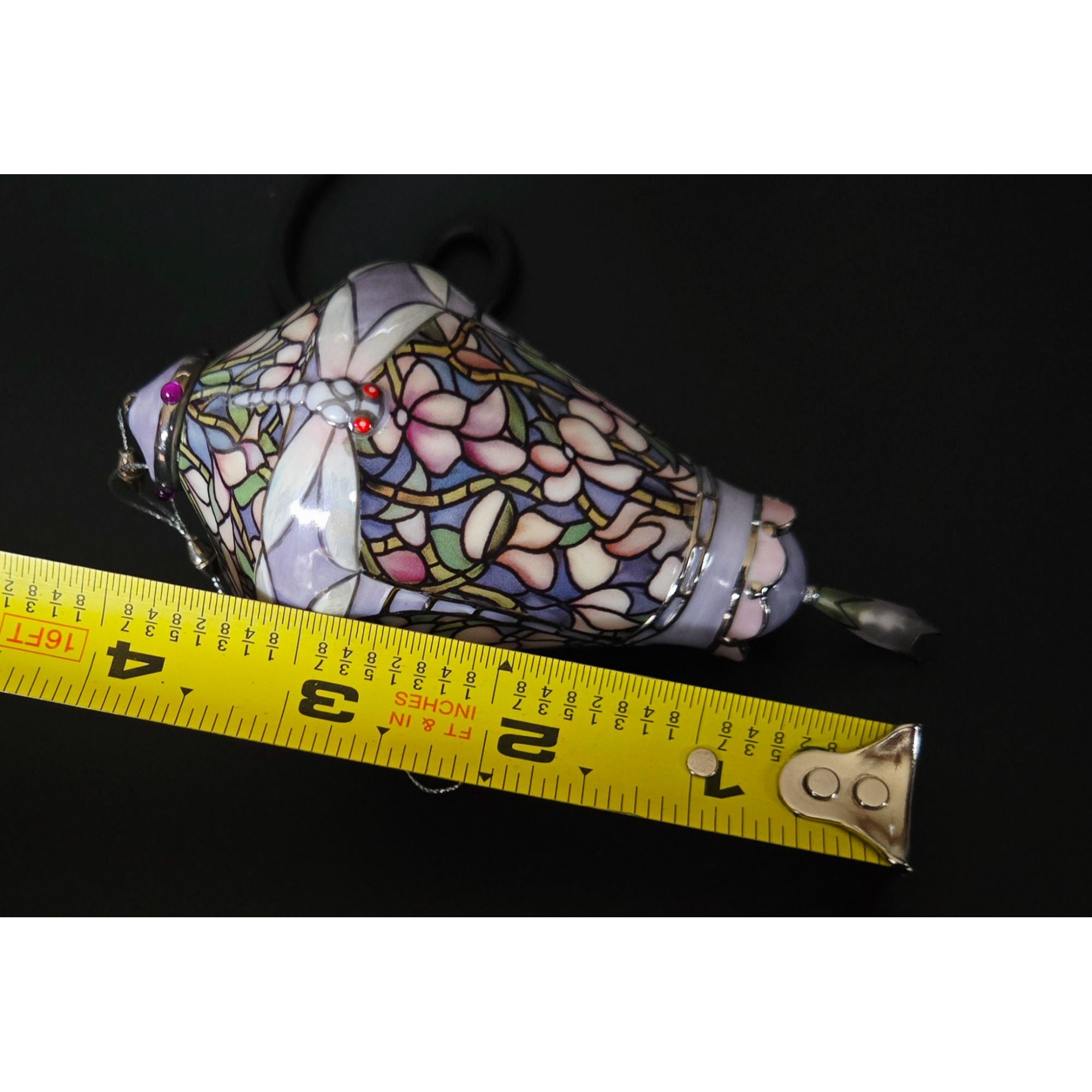 Bradford Exchange Louis Tiffany Porcelain, Dragonfly Stained Glass Inspired Ornament