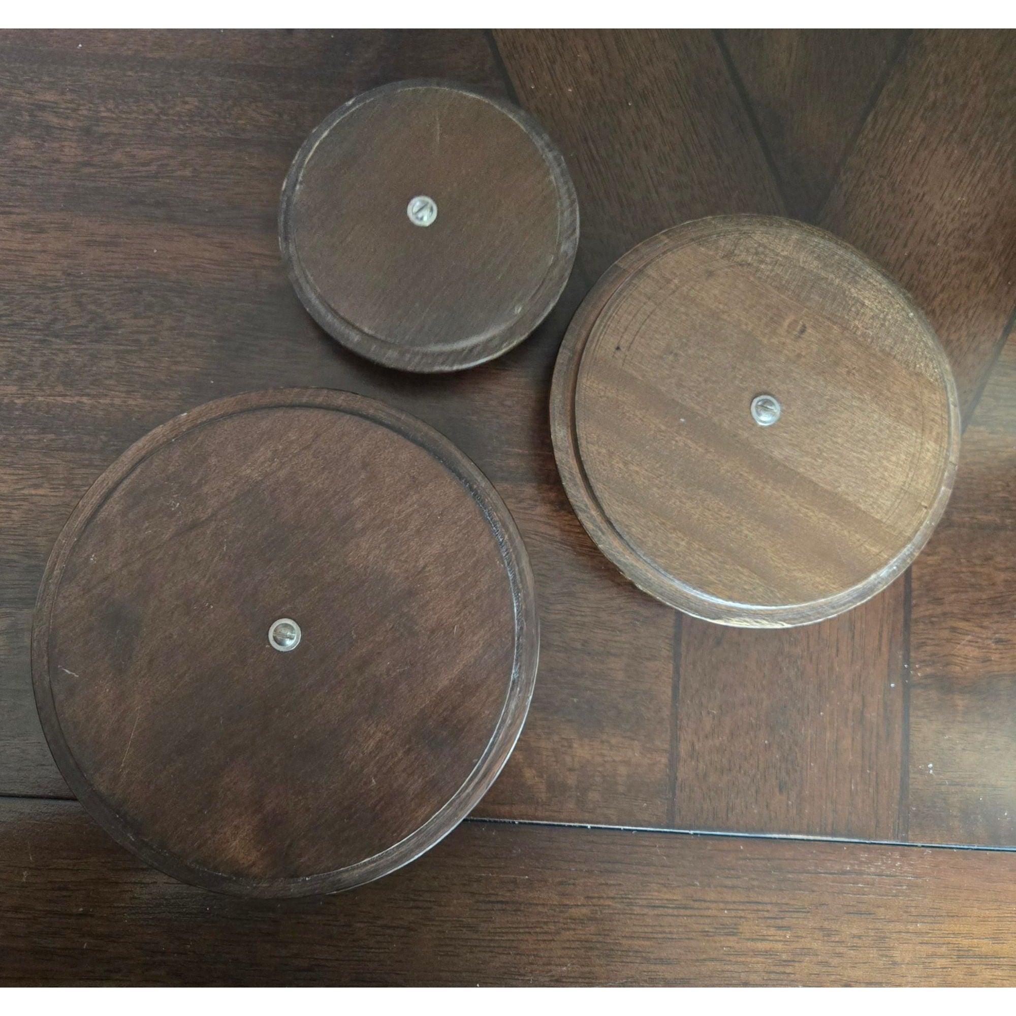 Vintage Ransburg Hand-Painted Metal Canister Set W/Wood Lids Floral & Bird Design USA