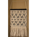 Wall Tapestry with Fringe, Woven Wool Bubble Geometric