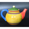 Hand-Painted  Santa Fe Ceramic Teapot With Multicolor Stripes - - 8 Cups Capacity, by Pacific Rim