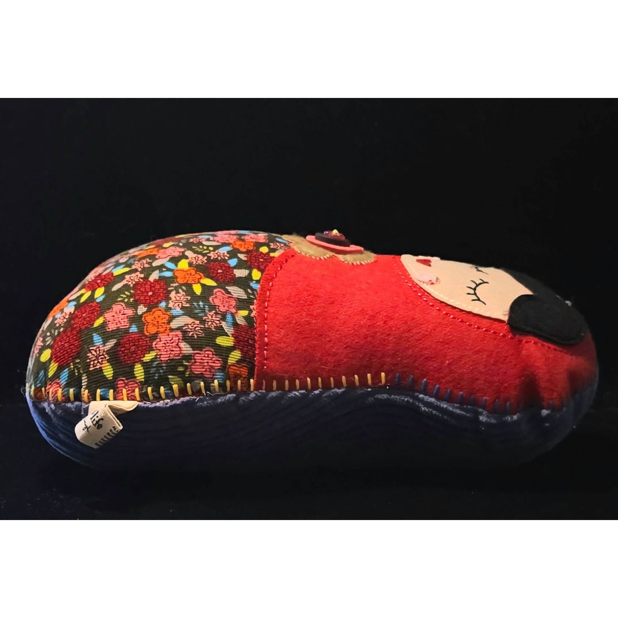 Natural Life Be Happy Plush Nesting Doll Pillow Floral & Corduroy Details