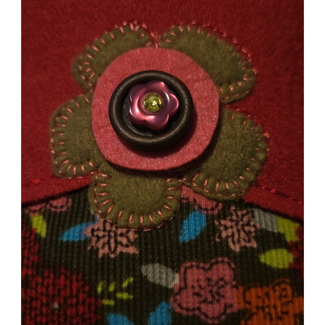 Natural Life Be Happy Plush Nesting Doll Pillow Floral & Corduroy Details