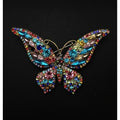 Rhinestone Butterfly Brooch Pin Multicolor