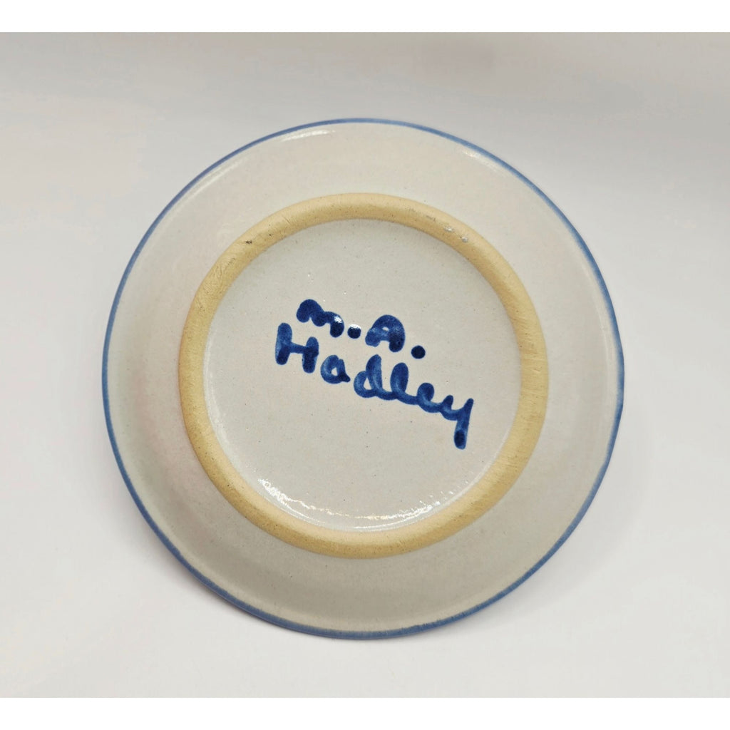 M.A. Hadley Pottery Plate Butter Pat Anniversary Hand-Painted, USA