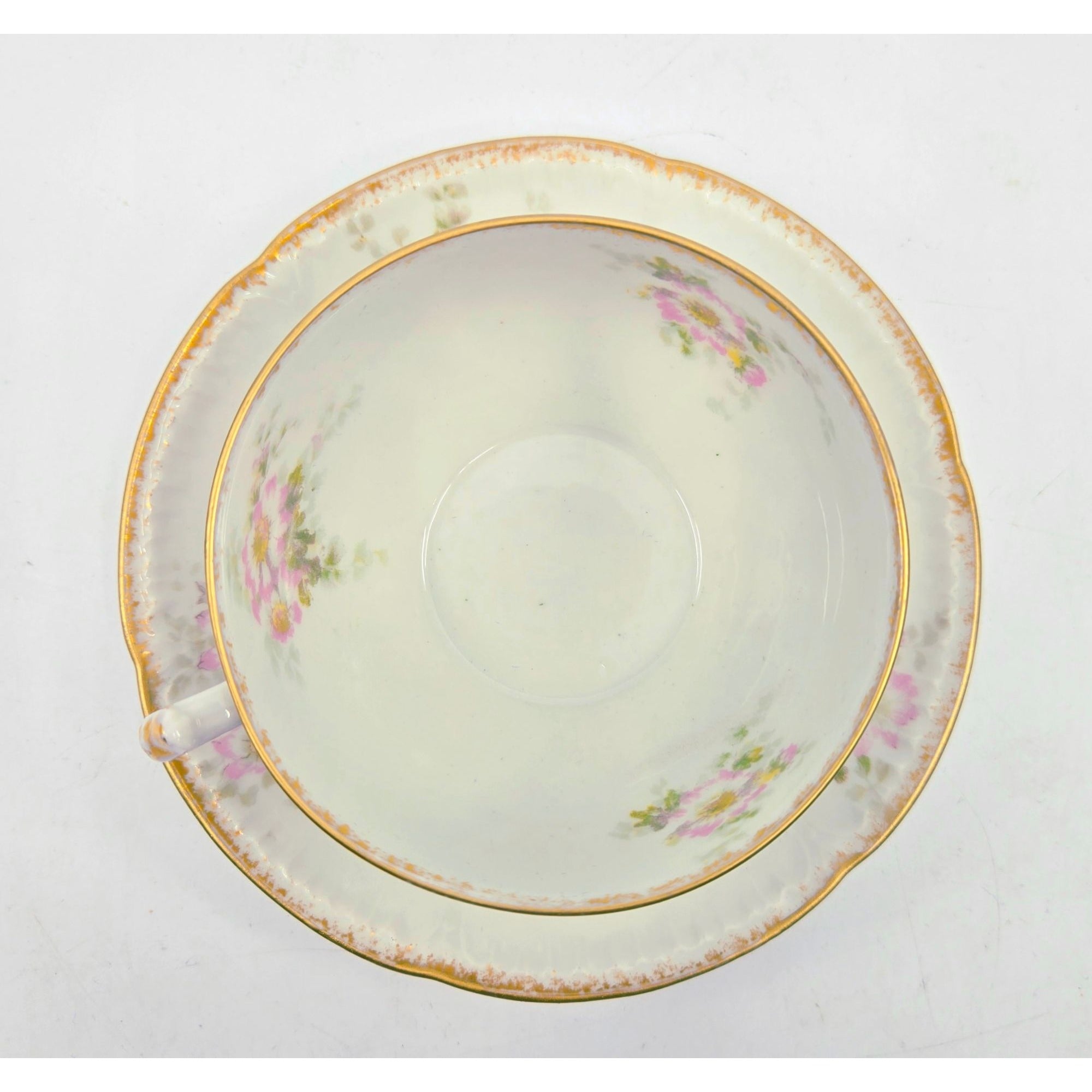 Haviland Limoges Pink Floral Porcelain Teacup