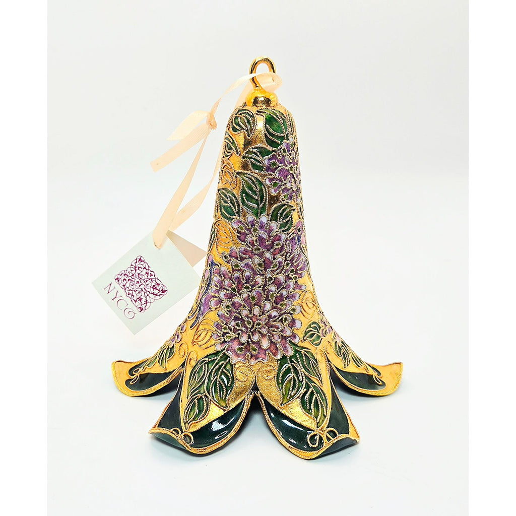 Niki Yassaman NYCO Cloisonne Floral Bell Like New Ornament Decor