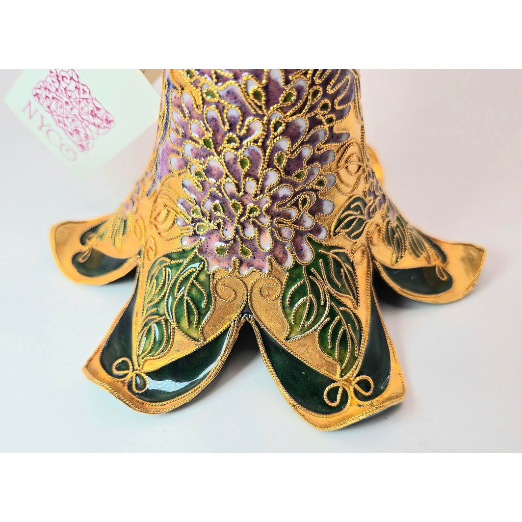 Niki Yassaman NYCO Cloisonne Floral Bell Like New Ornament Decor