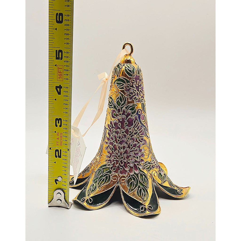 Niki Yassaman NYCO Cloisonne Floral Bell Like New Ornament Decor