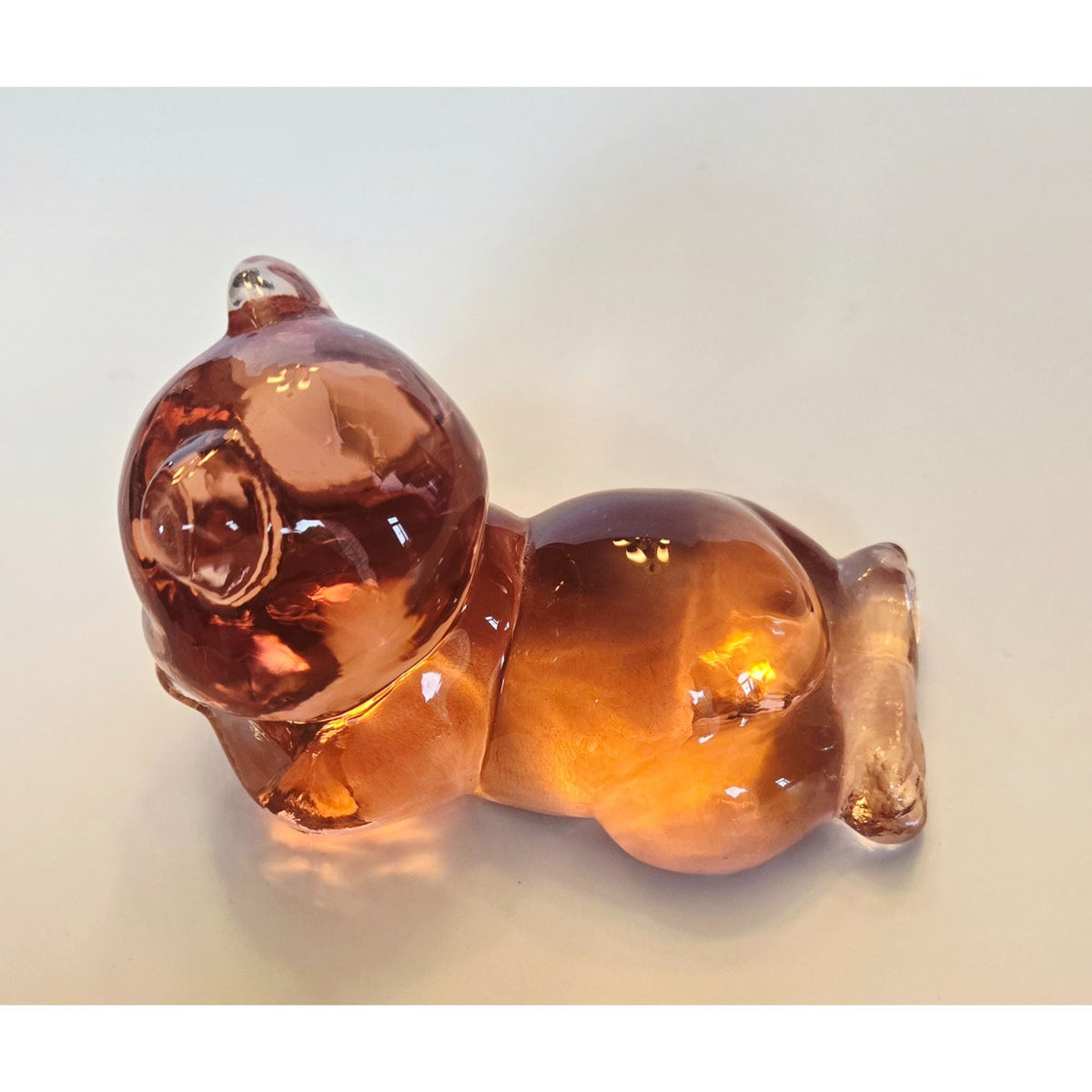 Fenton Glass Bear Figurine Paperweight 4 Inches Handcrafted Collectible Decor