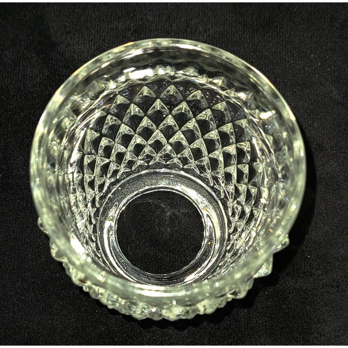 Vintage Indiana Glass Diamond Point Fairy Lamp, Angel Light, Votive Candle Lamp,