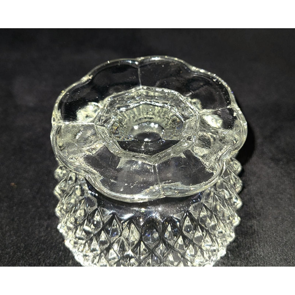 Vintage Indiana Glass Diamond Point Fairy Lamp, Angel Light, Votive Candle Lamp,