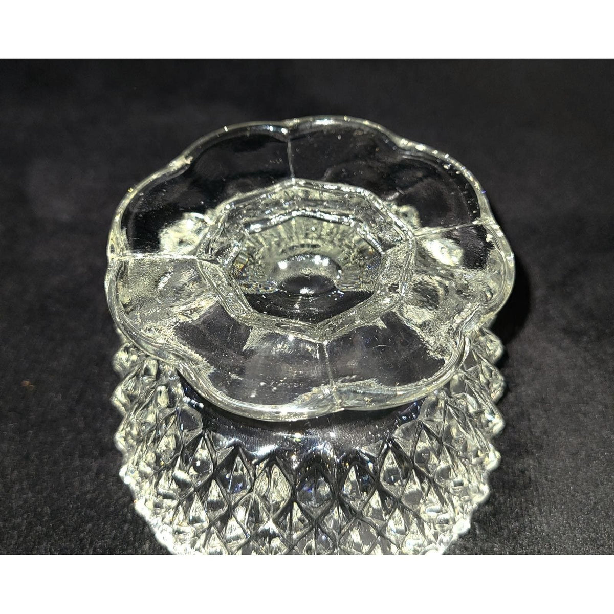 Vintage Indiana Glass Diamond Point Fairy Lamp, Angel Light, Votive Candle Lamp,