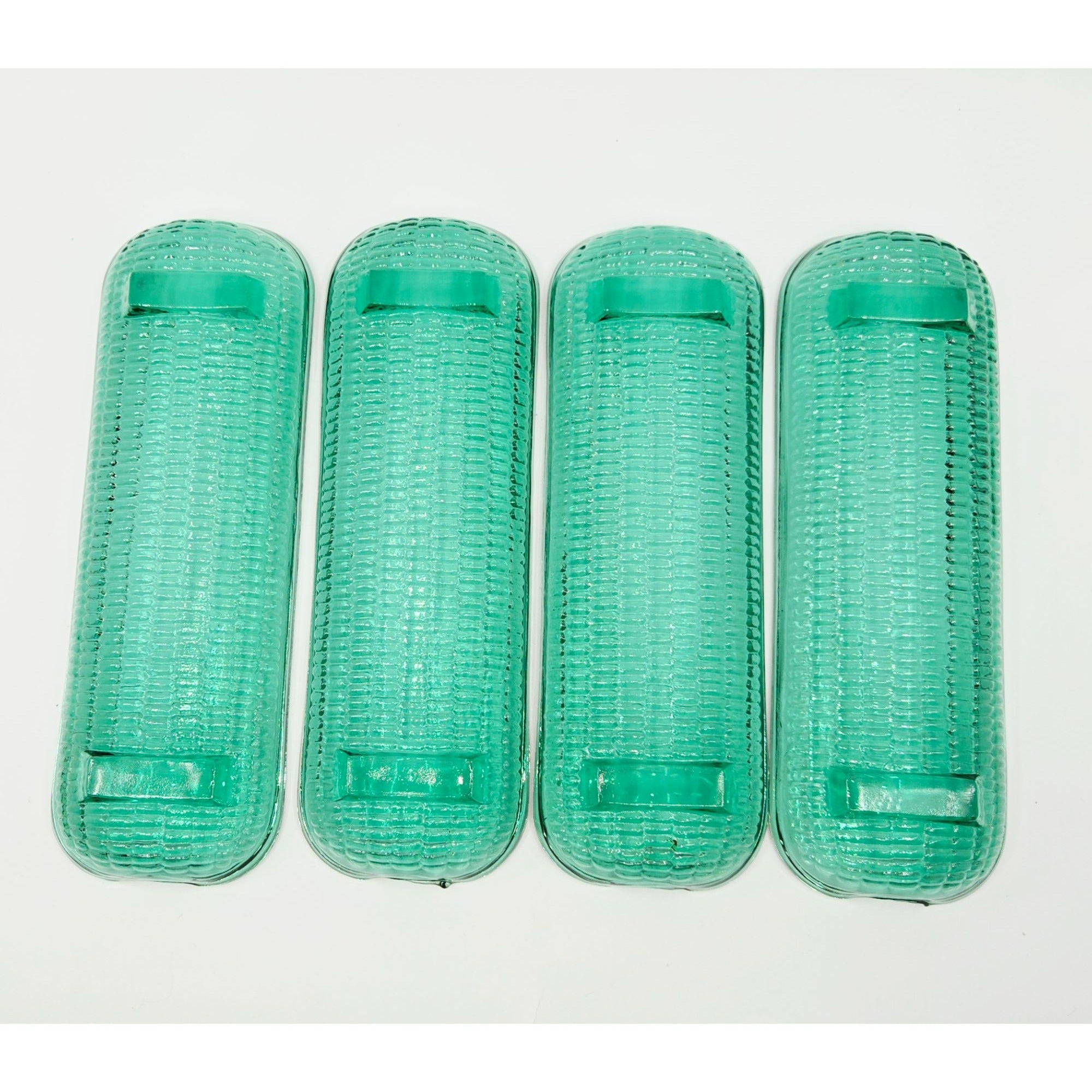 Indiana Glass Spruce Green Corn Cob trays, Corn holder dishes, Set of 4  Excellent Condition