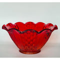 Indiana Glass Ruby Red , Amberia Bowl Ruffled 10"