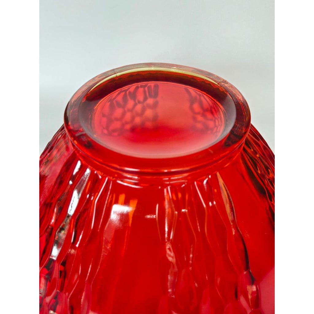 Indiana Glass Ruby Red , Amberia Bowl Ruffled 10"