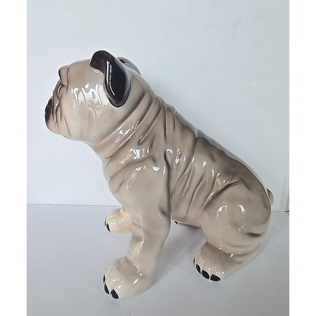 Adventures of Miles & Otis Ceramic Pug Figurine Vintage Beige & Brown Home Decor Collectible