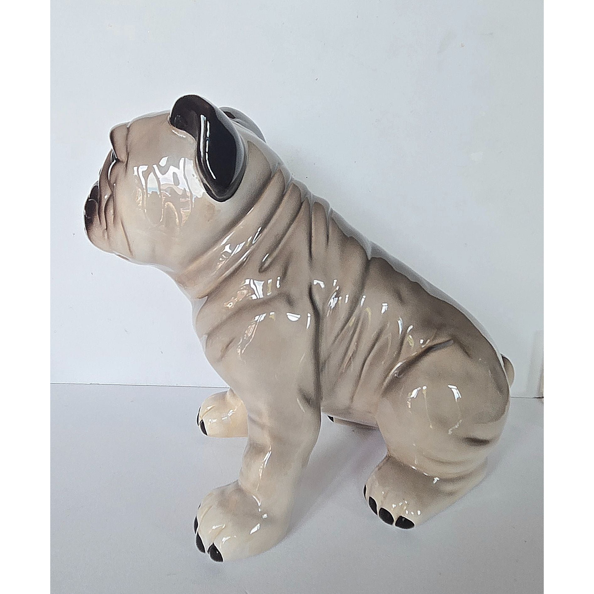 Adventures of Miles & Otis Ceramic Pug Figurine Vintage Beige & Brown Home Decor Collectible