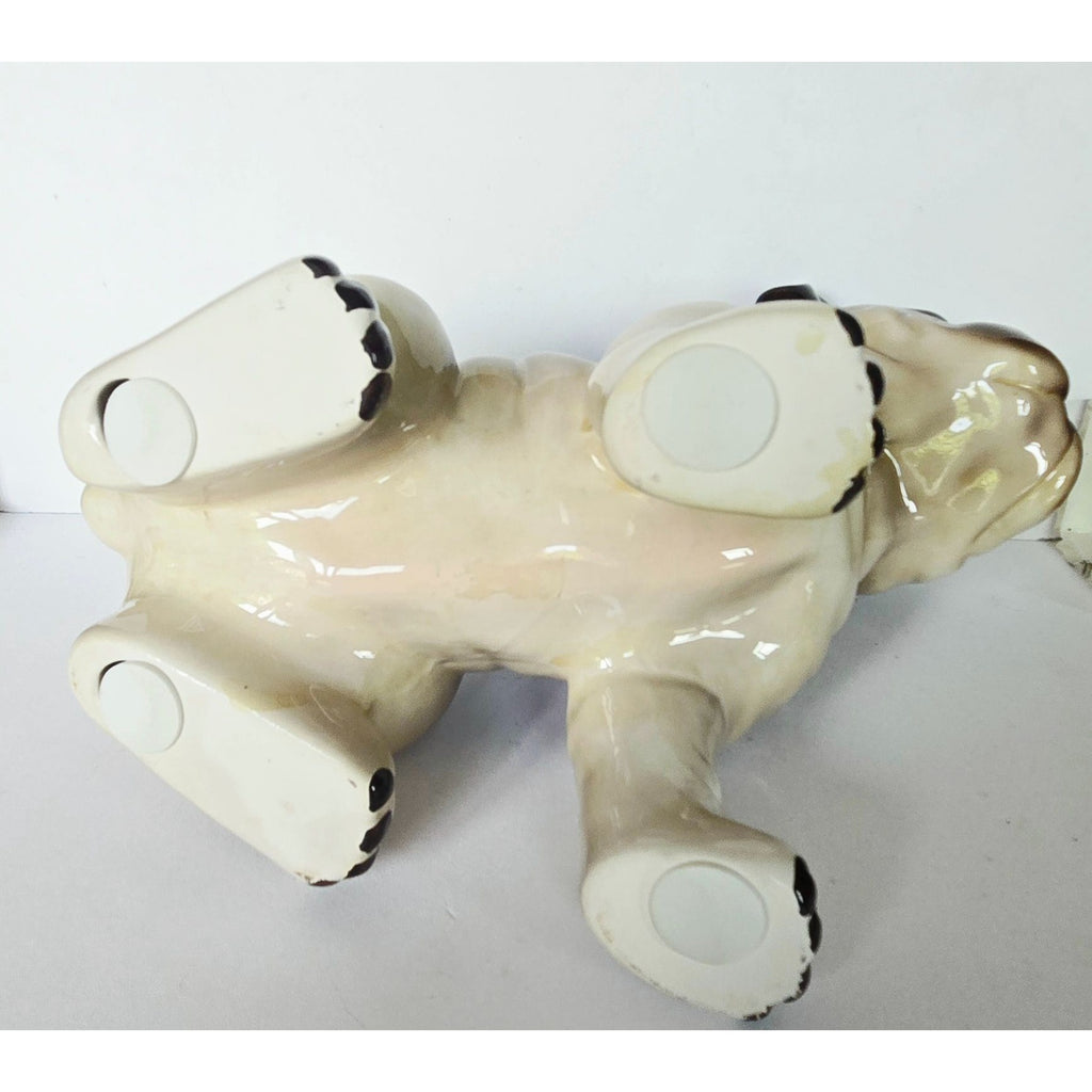 Adventures of Miles & Otis Ceramic Pug Figurine Vintage Beige & Brown Home Decor Collectible