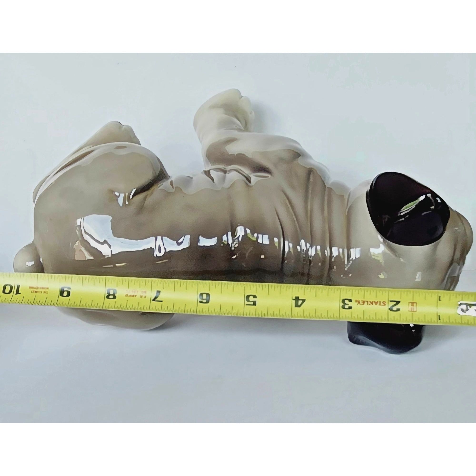 Adventures of Miles & Otis Ceramic Pug Figurine Vintage Beige & Brown Home Decor Collectible